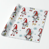 Papier Cadeau Joyeux Noël, Gnomes rouges lunaires (Déroulé)