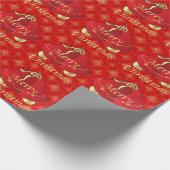 Papier Cadeau Joyeux Noël Gold et Red Bells (Coin)