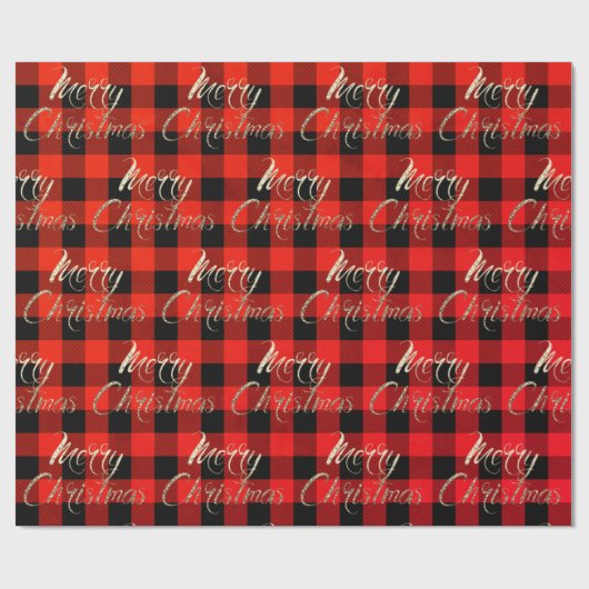 Papier Cadeau Joyeux Noël Gold Parties scintillant Script Buffal (Plat)