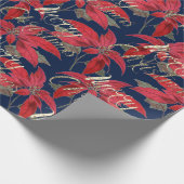 Papier Cadeau Joyeux Noël Gold Parties scintillant Script Floral (Coin)