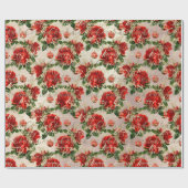 Papier Cadeau Joyeux Noël Gold Parties scintillant Script Roses  (Plat)