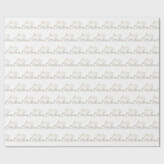 Papier Cadeau Joyeux Noël Gold Parties scintillant Script White (Plat)
