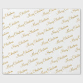 Papier Cadeau Joyeux Noël Gold Script Calligraphie (Plat)