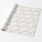 Papier Cadeau Joyeux Noël Gold Script Calligraphie (Déroulé)