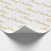 Papier Cadeau Joyeux Noël Gold Script Calligraphie (Coin)