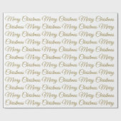 Papier Cadeau Joyeux Noël Gold Script Curry Blanc Simple (Plat)