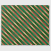 Papier Cadeau Joyeux Noël Gold, Vert et Rouge (Plat)