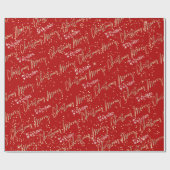 Papier Cadeau Joyeux Noël Golden Script du nom hiver (Plat)