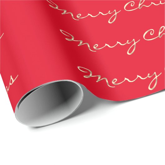 Papier Cadeau Joyeux Noël Golden Script Holidays (Coin rond)