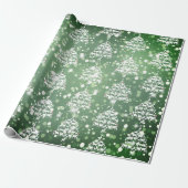 Papier Cadeau Joyeux Noël Green Bokeh Chèvre Arbres de Noël (Déroulé)
