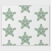 Papier Cadeau Joyeux Noël Green Calligraphie Star Grand Motif (Plat)