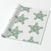 Papier Cadeau Joyeux Noël Green Calligraphie Star Grand Motif (Déroulé)