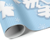 Papier Cadeau Joyeux Noël hiver Pneus blancs Belle neige (Coin rond)