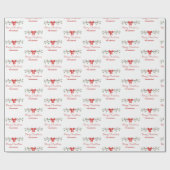 Papier Cadeau Joyeux Noël | Holly & Red Bow | Personnalisé (Plat)