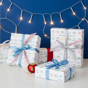 Papier Cadeau Joyeux Noël international personnalisable