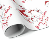 Papier Cadeau Joyeux Noël joli Fête des neiges (Coin rond)