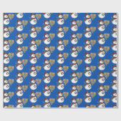 Papier Cadeau Joyeux Noël Joyeux Hanoukka Snowmen Chrismukkah (Plat)