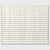 Papier Cadeau Joyeux Noël Joyeux Jour de l'année script or blanc (Plat)