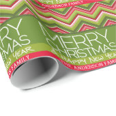 Papier Cadeau Joyeux Noël Joyeux Joyeux Joyeux Nouvel An Chevron (Coin rond)
