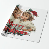 Papier Cadeau Joyeux Noël - Joyeux Noël avec un enfant mignon (Déroulé)