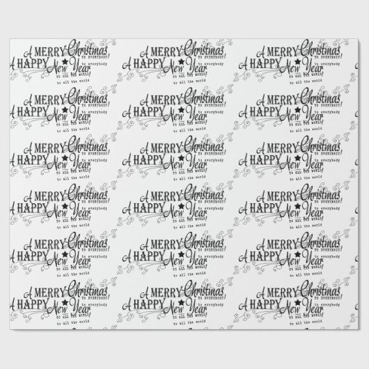 Papier Cadeau Joyeux Noël Joyeux Nouvel An Papier Enveloppant (Plat)