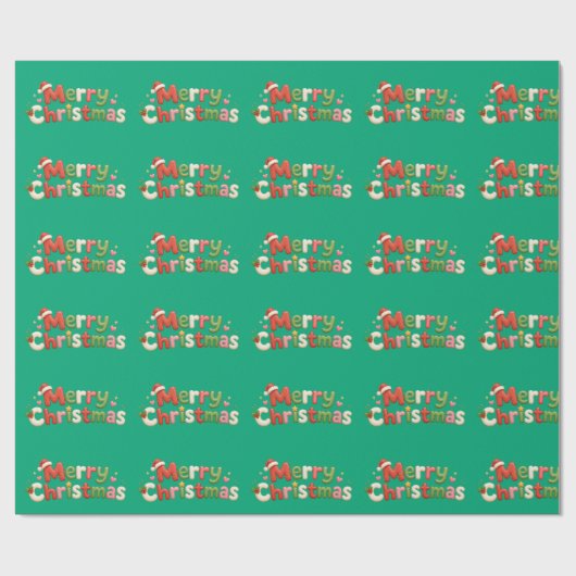 Papier Cadeau Joyeux Noël Kawaii (Plat)