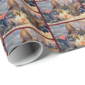 Papier Cadeau Joyeux Noël Kitty (Coin rond)