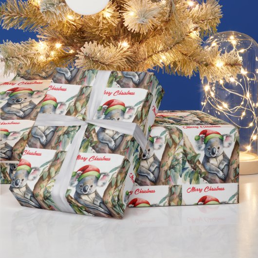 Papier Cadeau Joyeux Noël Koala assis à Gumtree (Vacances)