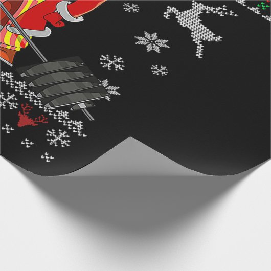 Papier Cadeau Joyeux Noël laid Pyjama Père Noël (Coin)