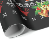 Papier Cadeau Joyeux Noël laid Pyjama Père Noël (Coin rond)