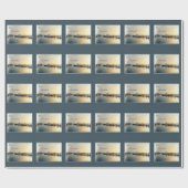 Papier Cadeau Joyeux Noël - Lever Du Soleil Au Port - Bateaux (Plat)