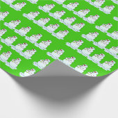 Papier Cadeau Joyeux Noël Livre vert Snowman (Coin)