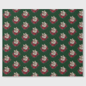 Papier Cadeau Joyeux Noël Maine Coon Chat (Plat)
