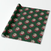 Papier Cadeau Joyeux Noël Maine Coon Chat (Déroulé)