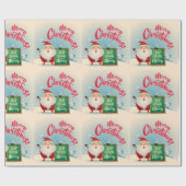 Papier Cadeau Joyeux Noël Mangez Boire Et Soyez Joyeux (Plat)