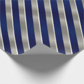 Papier Cadeau Joyeux Noël Marine Bleu, Argent et Blancs (Coin)