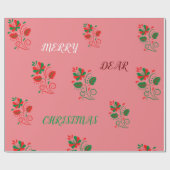 Papier Cadeau Joyeux Noël Matte rose (Plat)