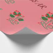Papier Cadeau Joyeux Noël Matte rose (Coin)