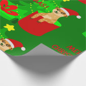 Papier Cadeau joyeux noël meerkat père Noël drôle (Coin)