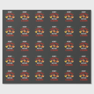 Papier Cadeau Joyeux Noël Mère Cluckers Rooaster Xmas