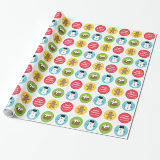Papier Cadeau Joyeux Noël Mignon et Coloré Motif