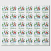 Papier Cadeau Joyeux Noël mignon ski Gnome Personnalisé (Plat)