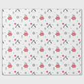 Papier Cadeau Joyeux Noël mignonne Happy Penguin en blanc Casque (Plat)