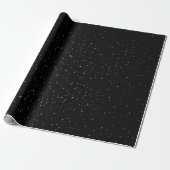 Papier Cadeau Joyeux Noël Mini Gold Star Motifs en noir (Déroulé)