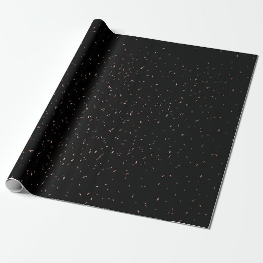 Papier Cadeau Joyeux Noël Mini Gold Star Motifs en noir (Déroulé)