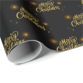 Papier Cadeau Joyeux Noël Moderne (Coin rond)
