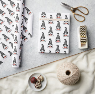 Papier Cadeau Joyeux Noël moderne Gnome Holiday