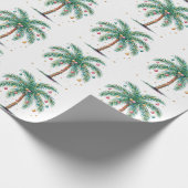 Papier Cadeau Joyeux Noël moderne Palm Tree Lumière (Coin)