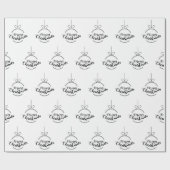 Papier Cadeau Joyeux Noël moderne Script de Noël Ornements (Plat)