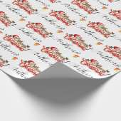 Papier Cadeau Joyeux Noël moderne Script Nom personnalisé (Coin)
